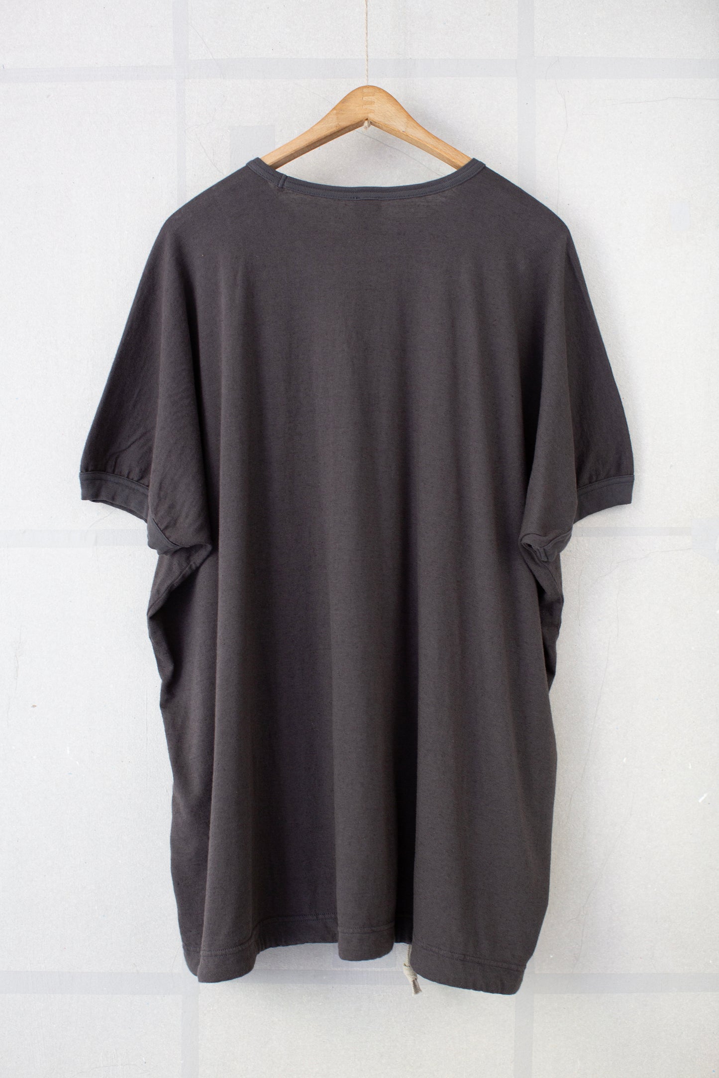 off black cotton hemp jersey balloon tee
