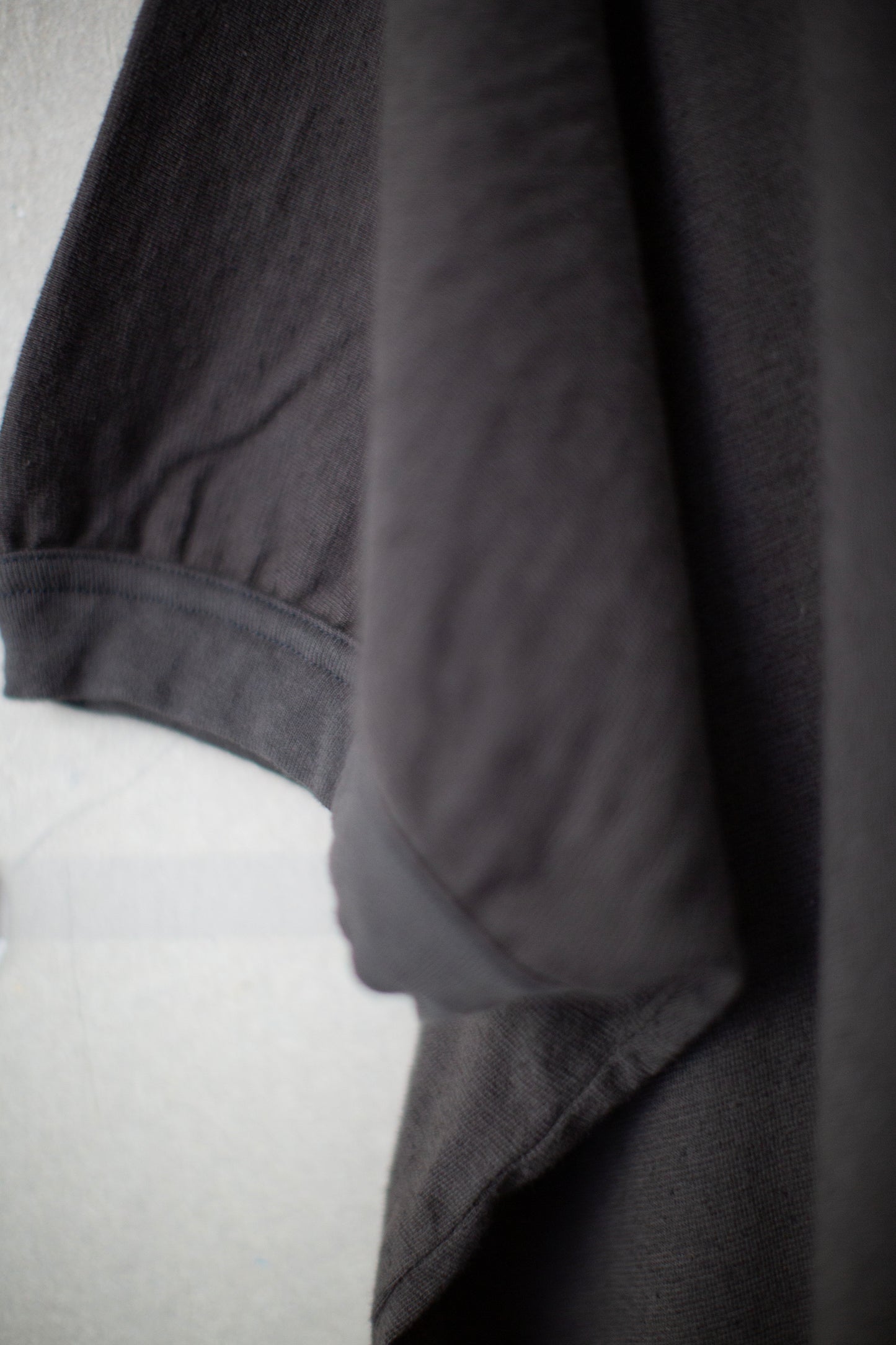 off black cotton hemp jersey balloon tee