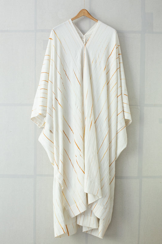 TUNIC#31 - WHITE FLAME SHIBORI