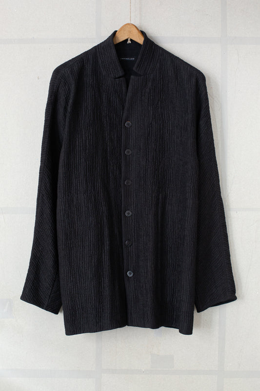 black silk wool thin quilting jacket