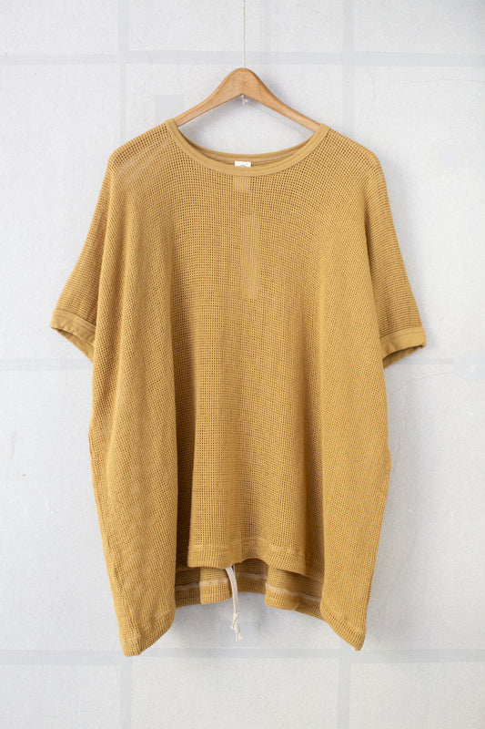 yellow olive cotton mesh balloon tee