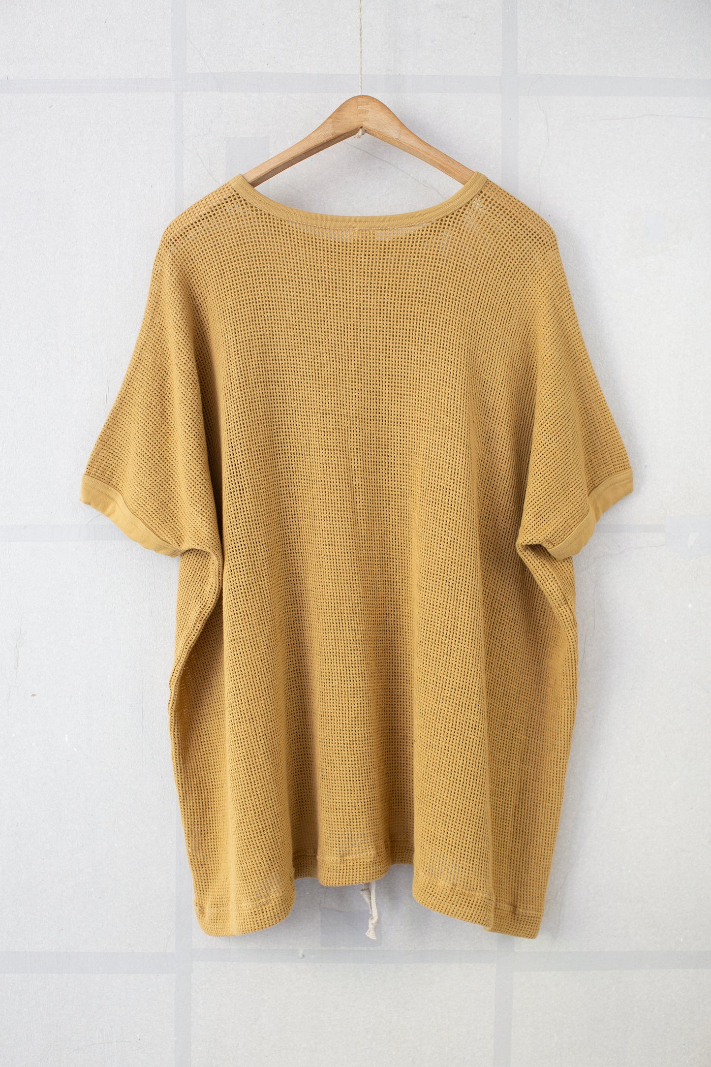 yellow olive cotton mesh balloon tee