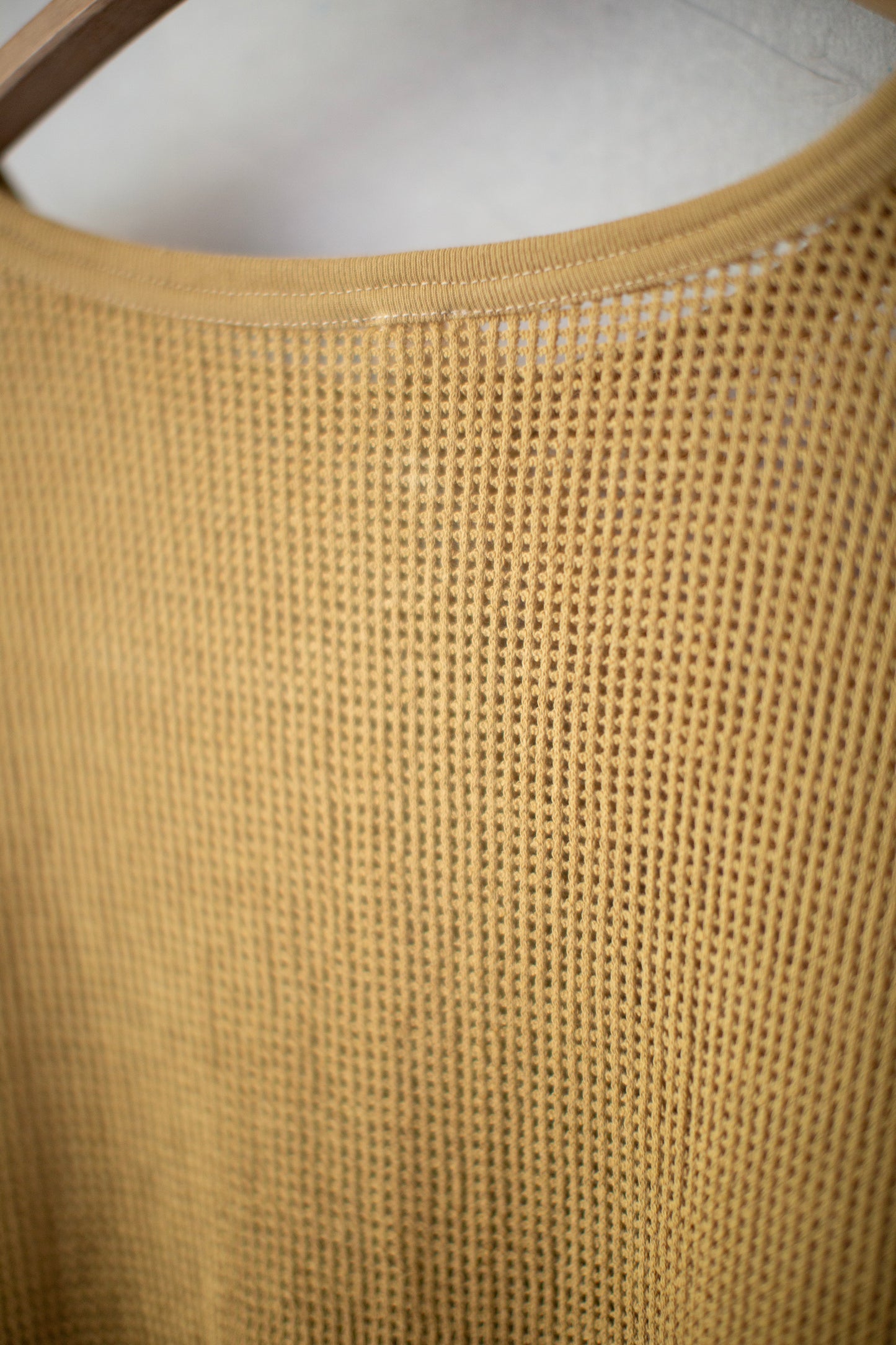 yellow olive cotton mesh balloon tee