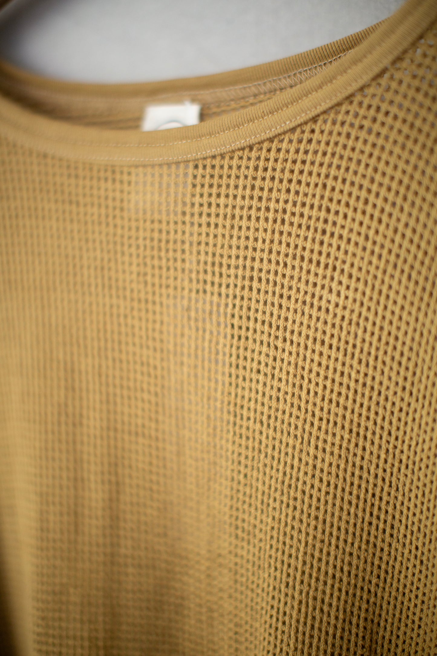 yellow olive cotton mesh balloon tee