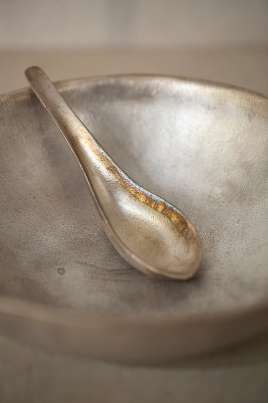 Silver glaze spoon