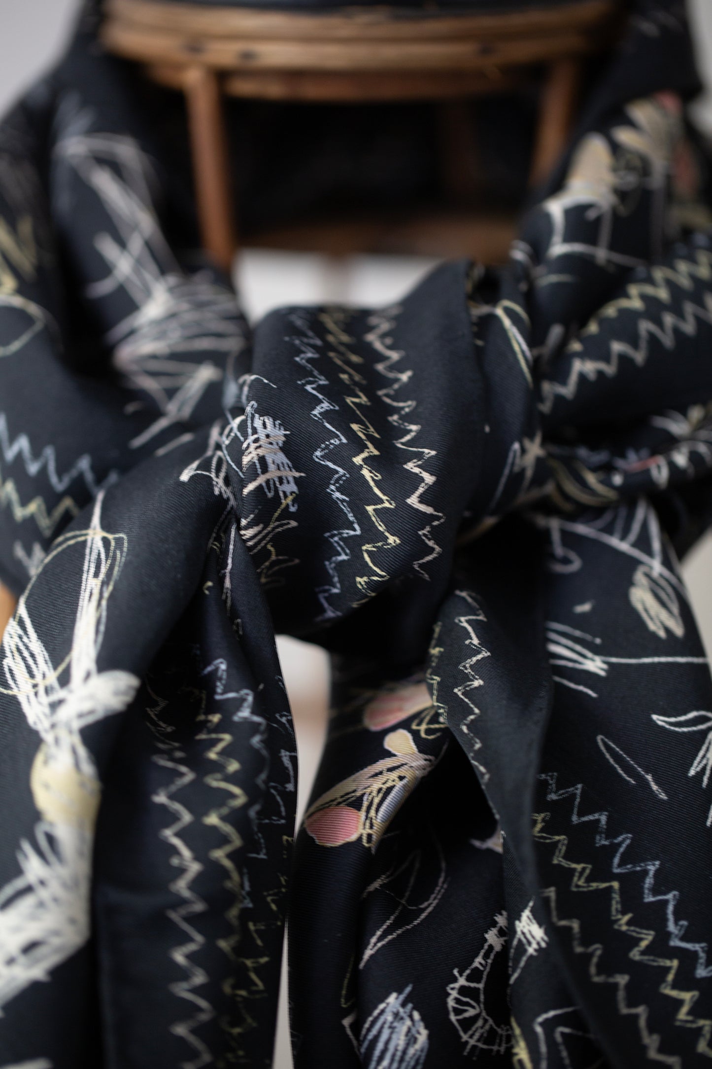 "Egypt" illustration print silk scarf