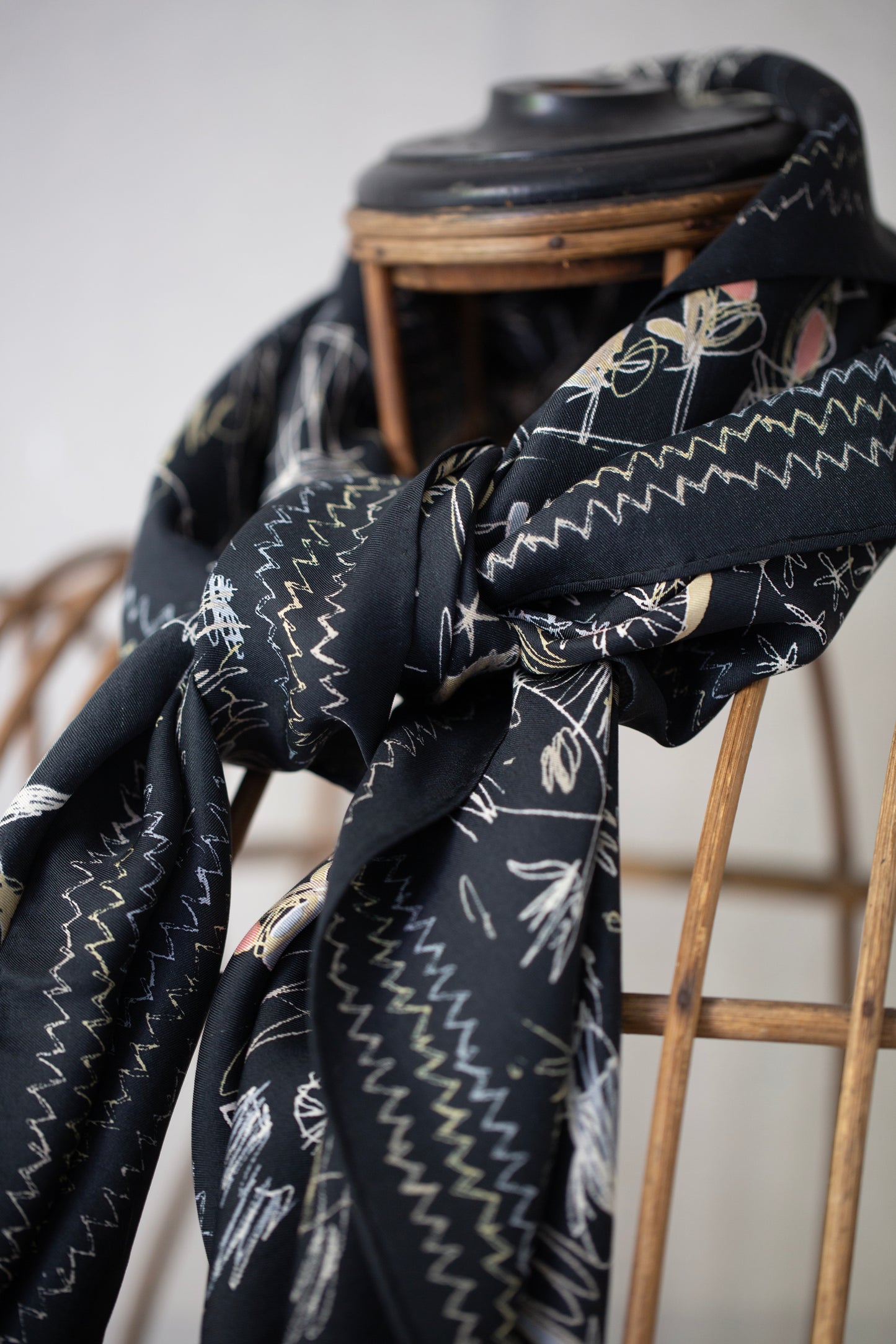 "Egypt" illustration print silk scarf