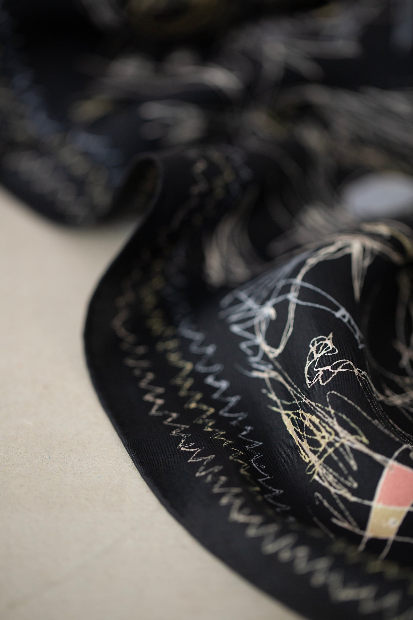 "Egypt" illustration print silk scarf