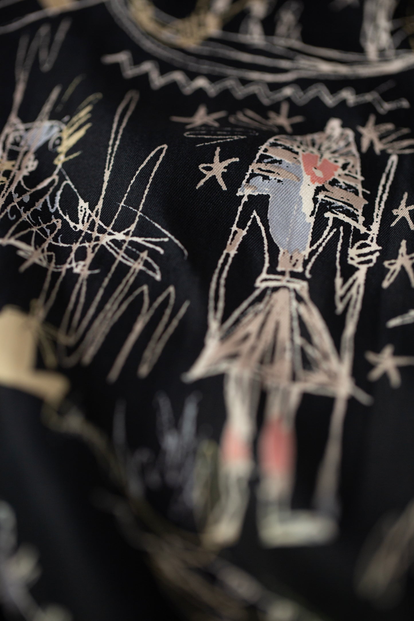 "Egypt" illustration print silk scarf