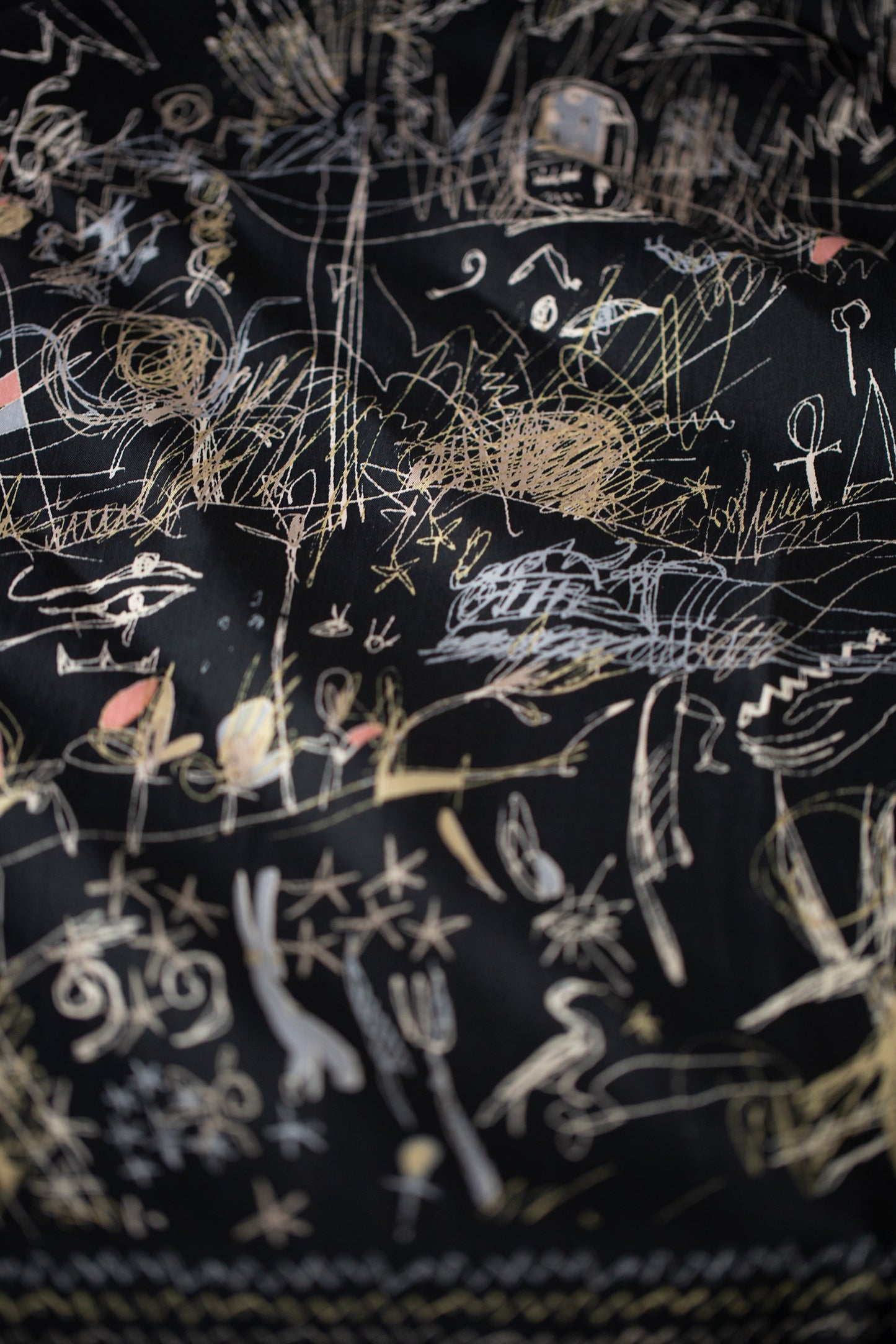 "Egypt" illustration print silk scarf