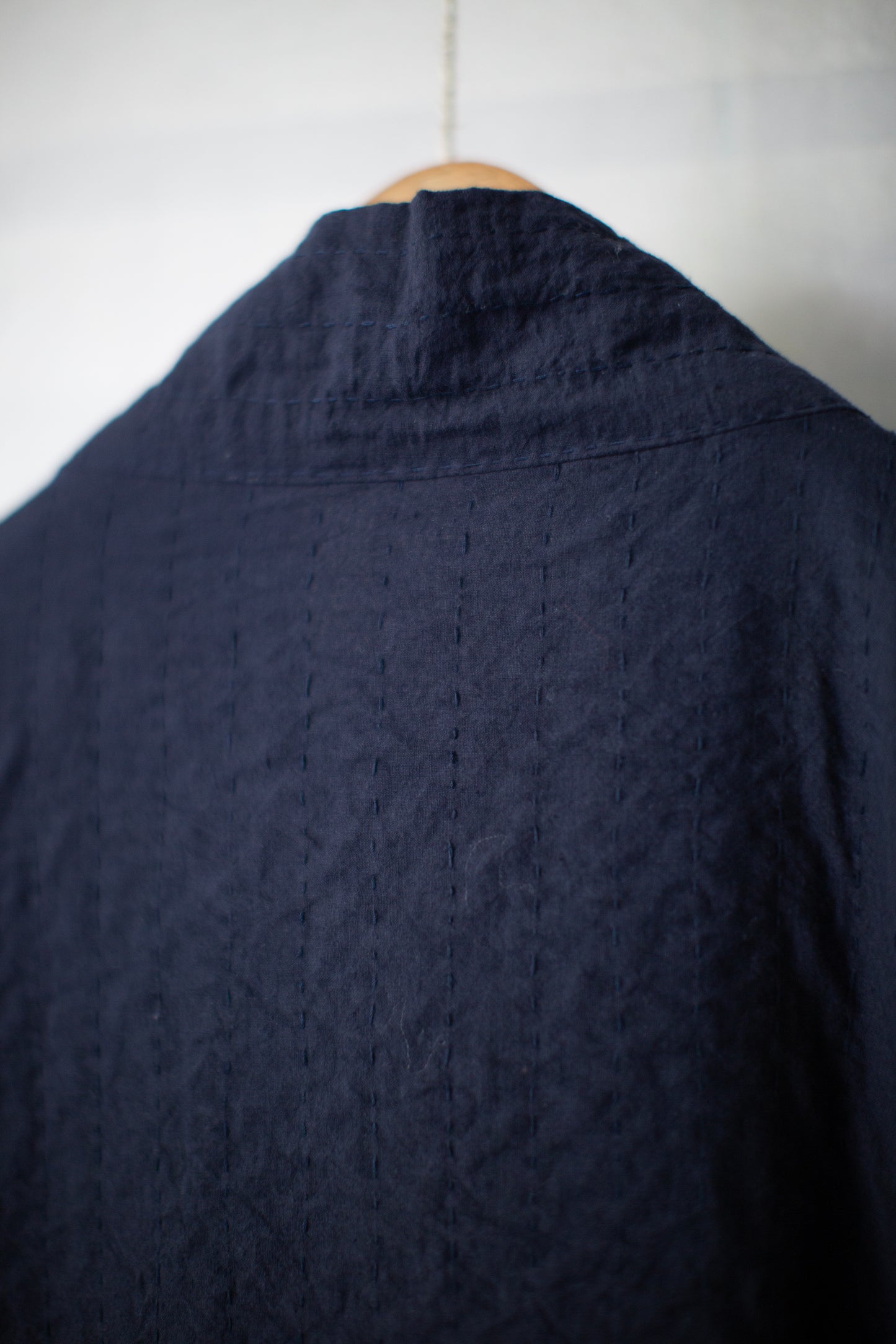 navy kantha embroidery kimono