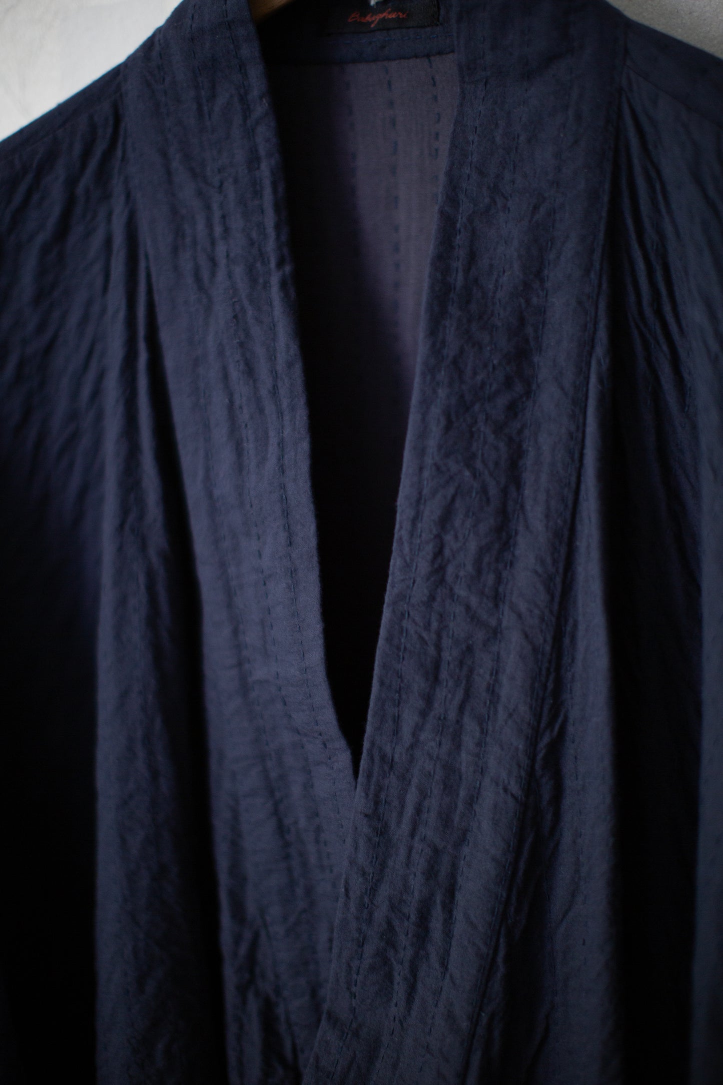 navy kantha embroidery kimono