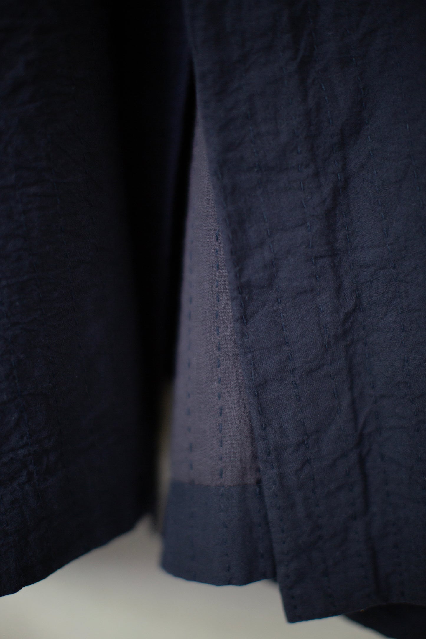 navy kantha embroidery kimono