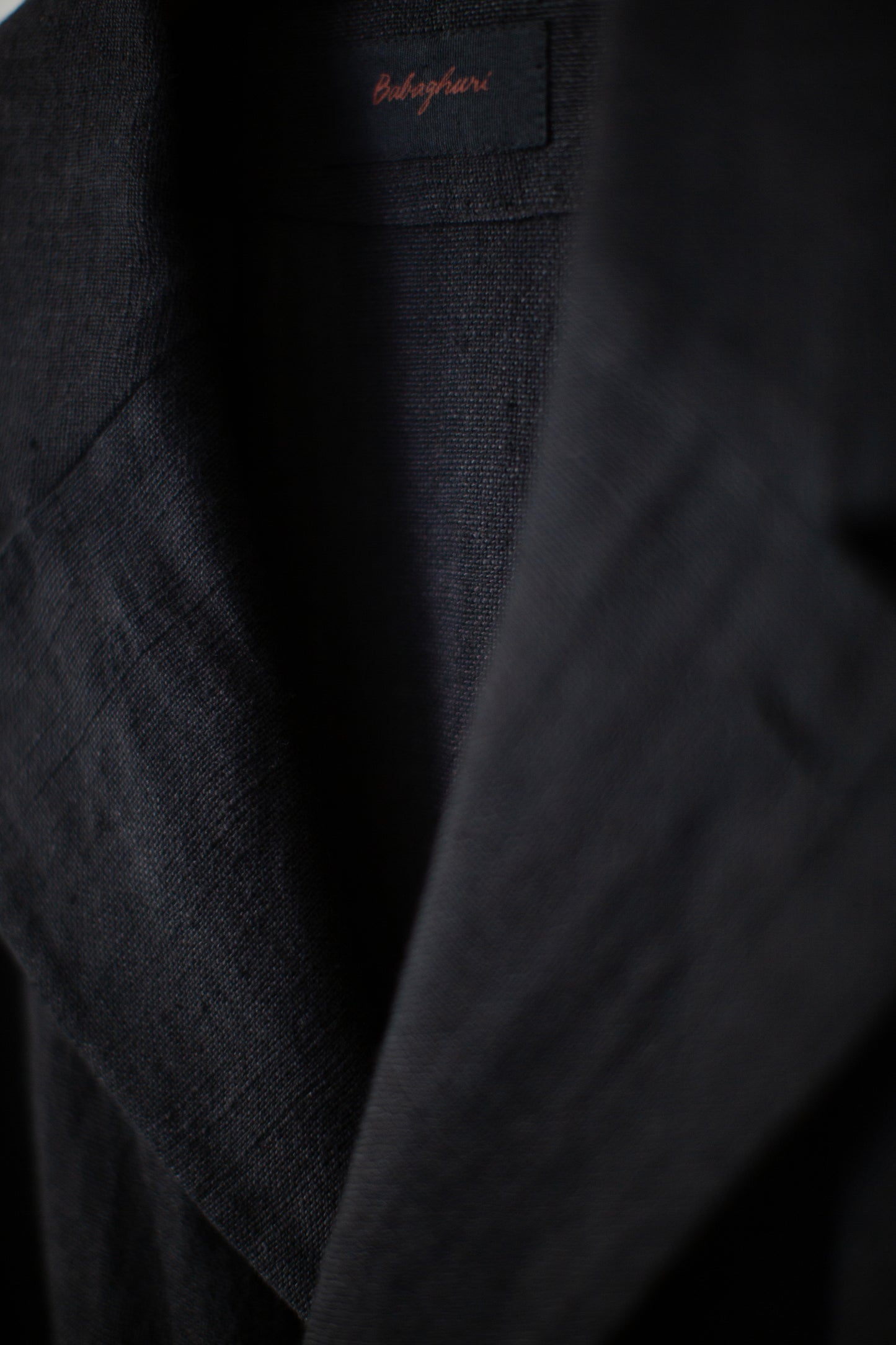 off black khadi linen coat