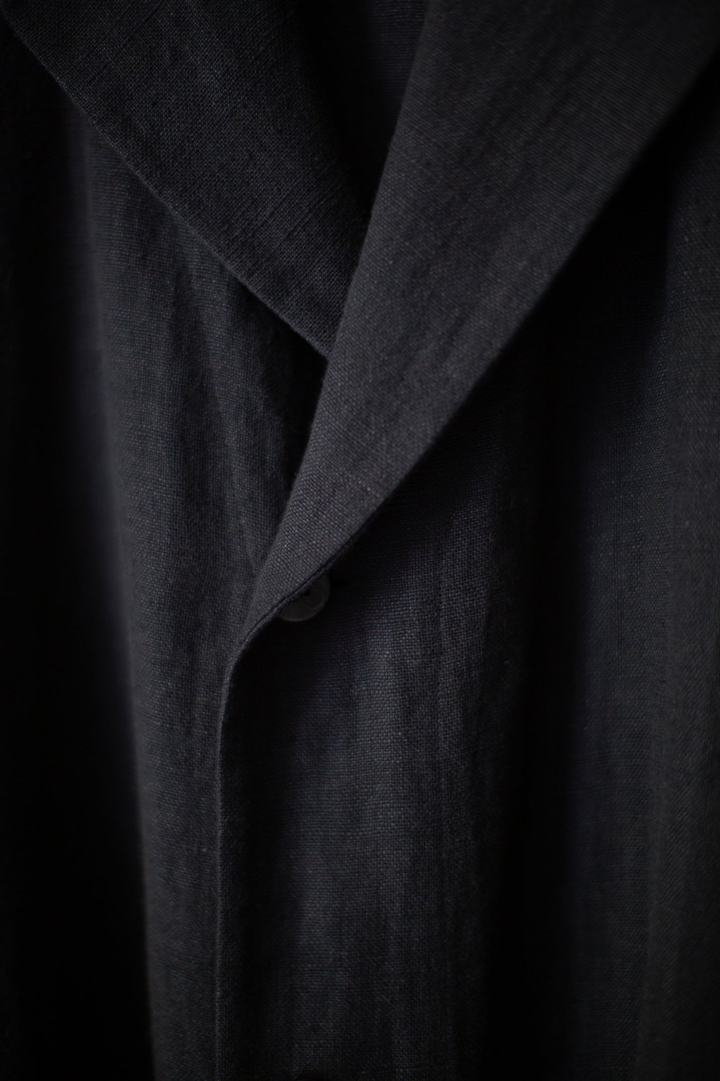 off black khadi linen coat
