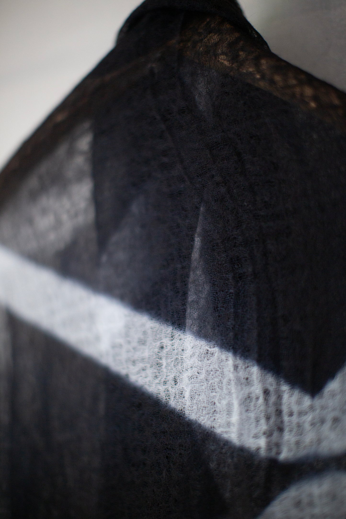 shibori dyed large hand woven feather weight cashmere shawl