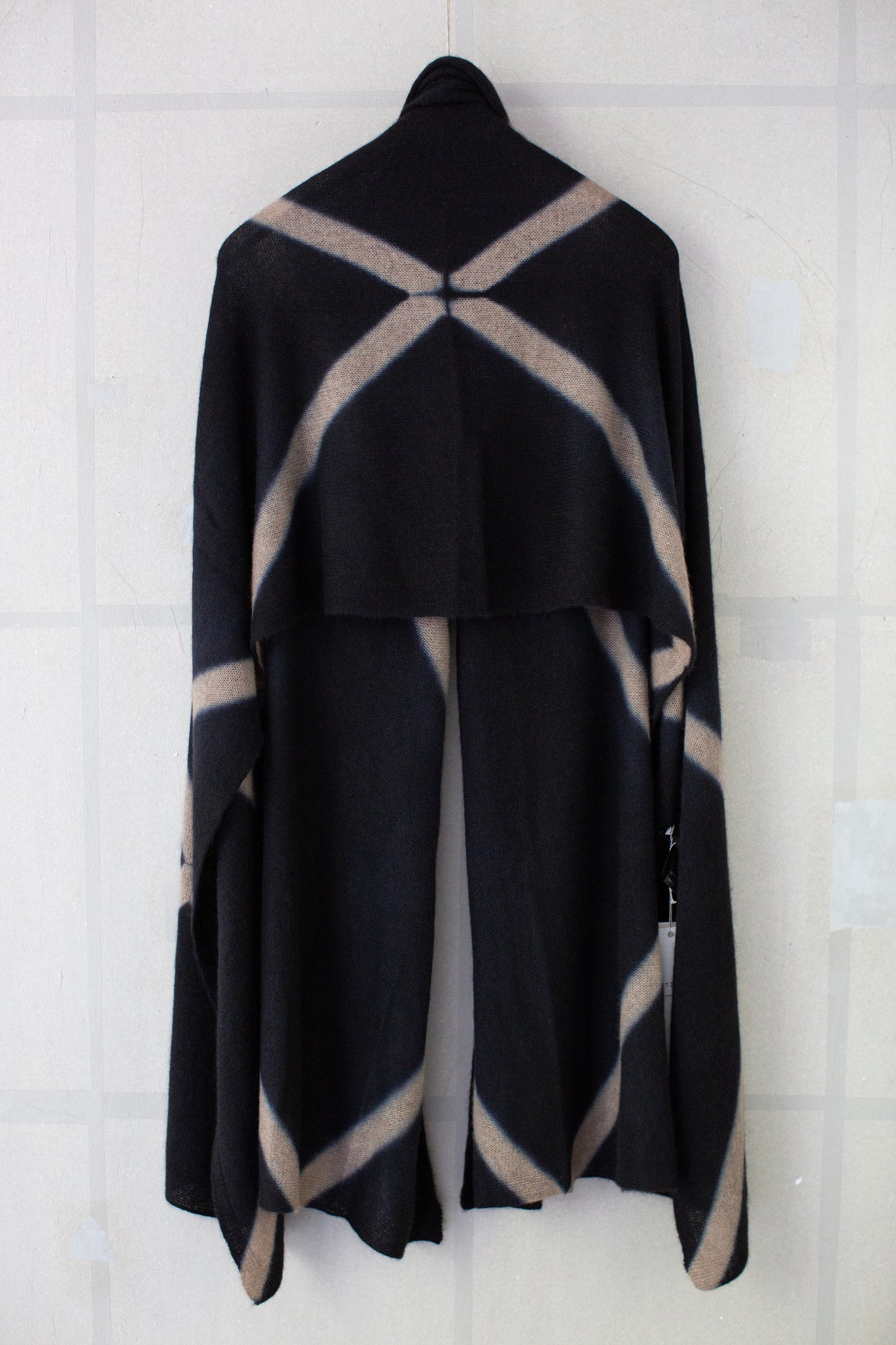 shibori dyed cashmere knit shawl