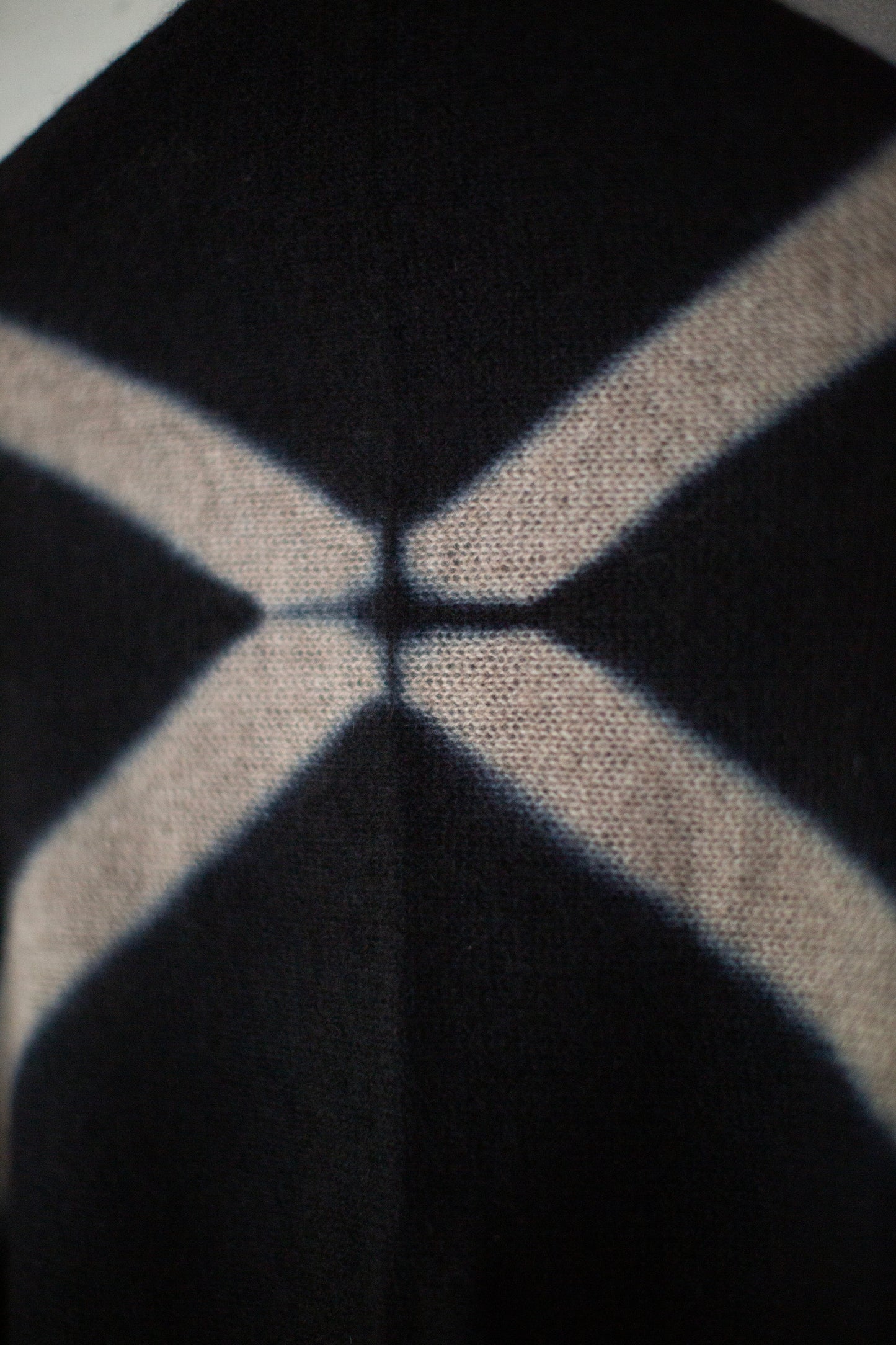 shibori dyed cashmere knit shawl
