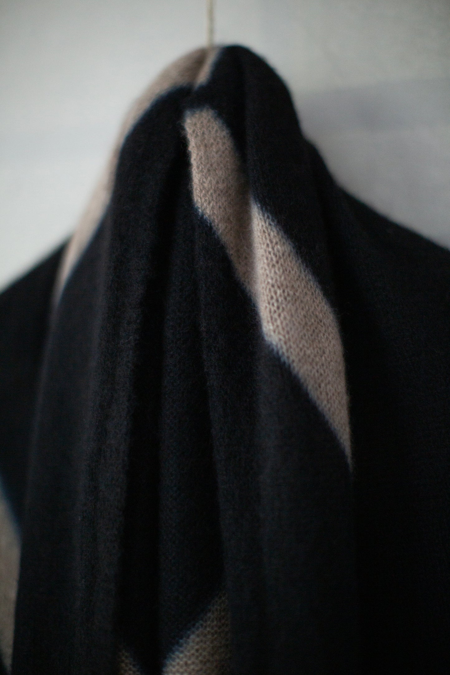 shibori dyed cashmere knit shawl
