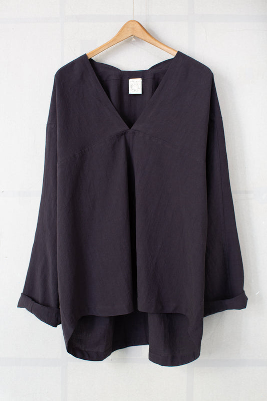 TUNIC#43 - LINEN SILK SHIRTING SUMI KURO