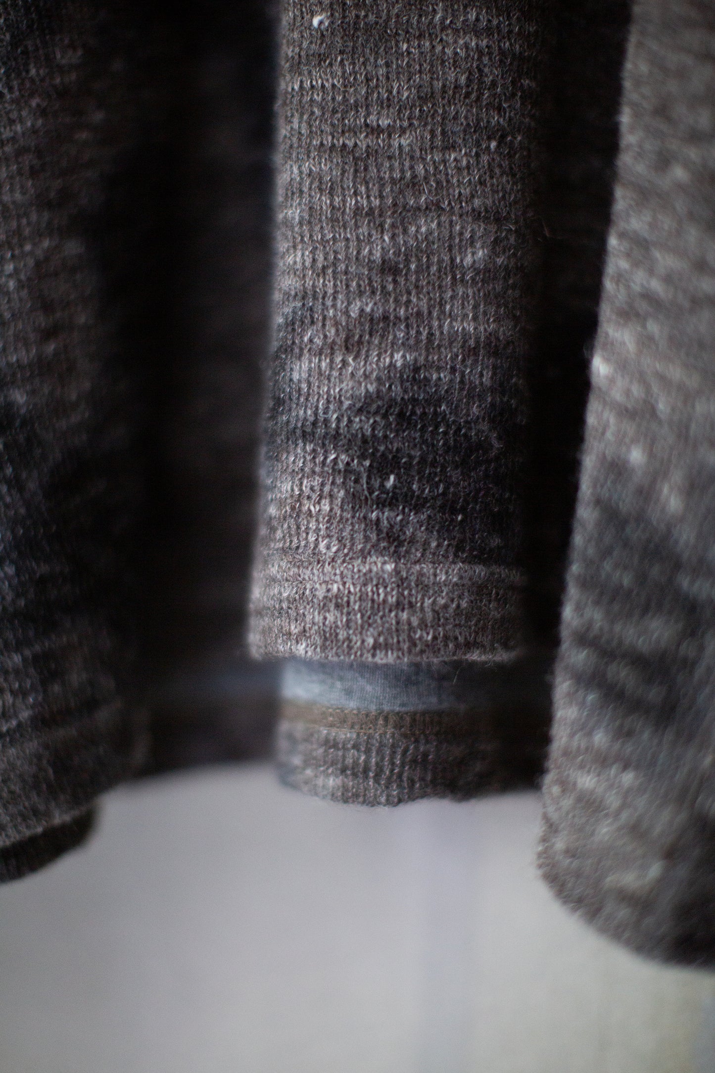 dual layered jersey long sleeve henley with shibori dyed pattern