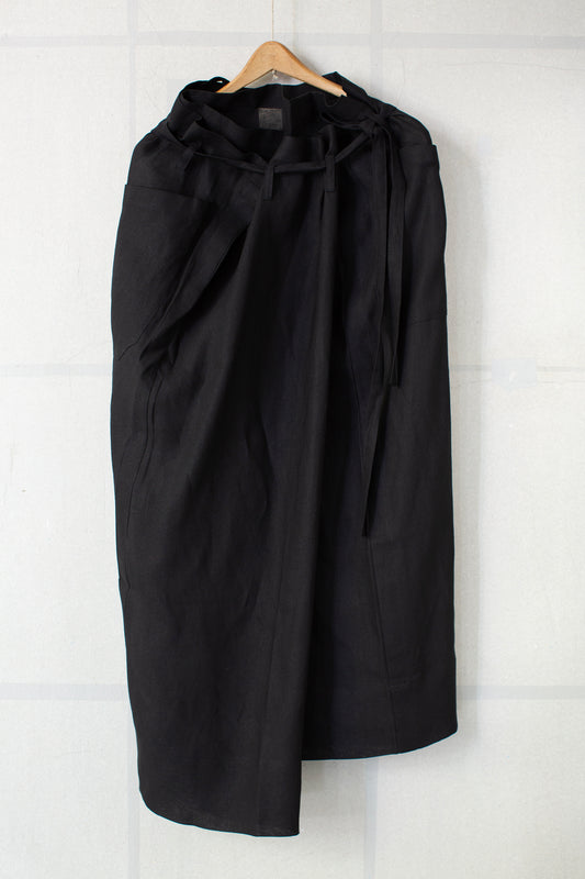 SKIRT#2 - PAPER SHEER TWILL BLACK