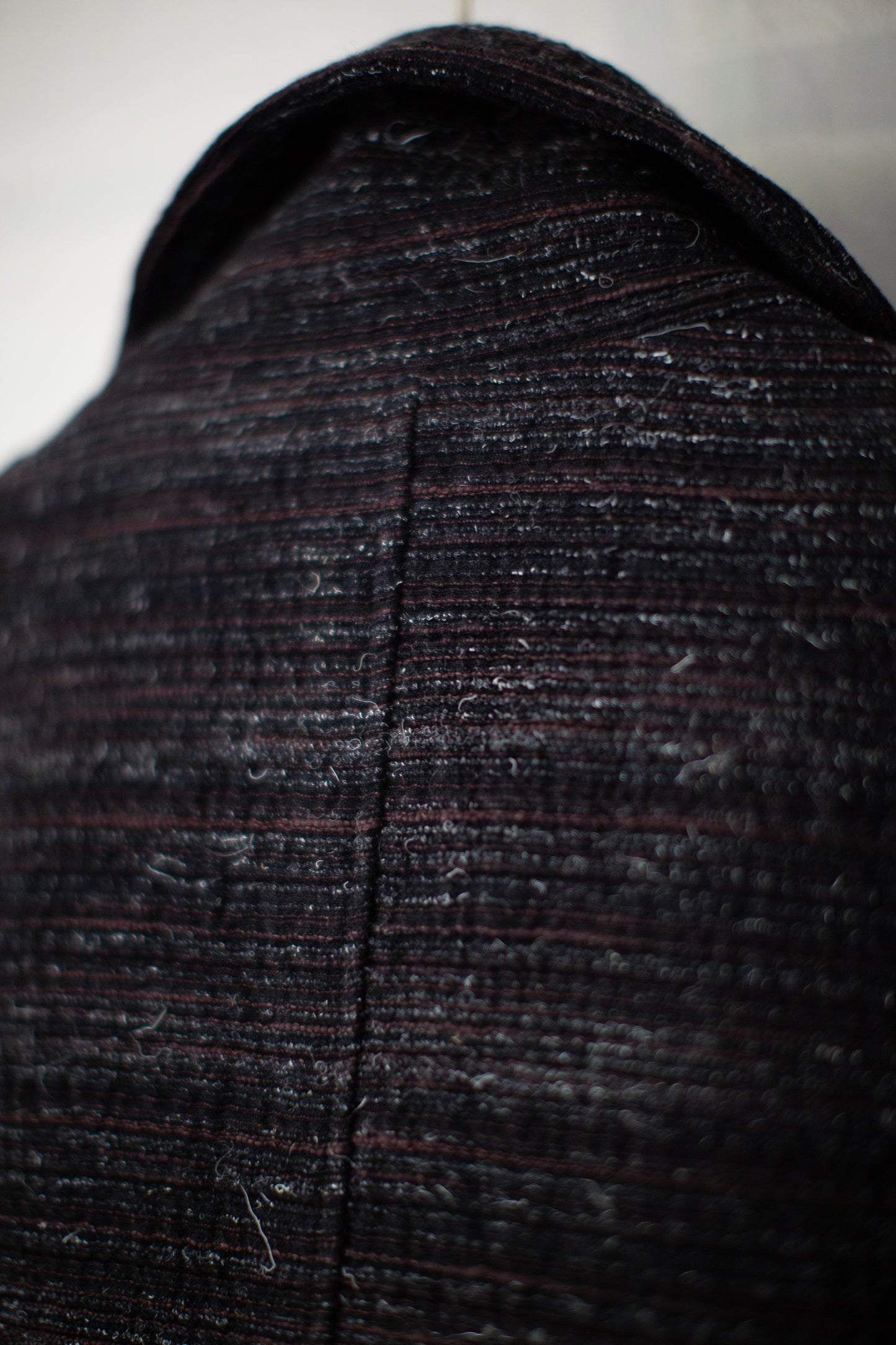 random border pattern Balmacaan coat