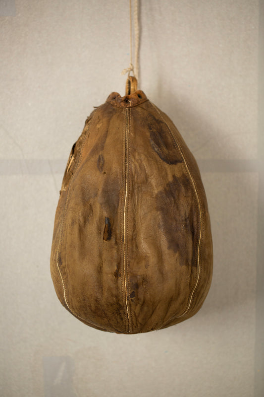 Antique leather boxing ball
