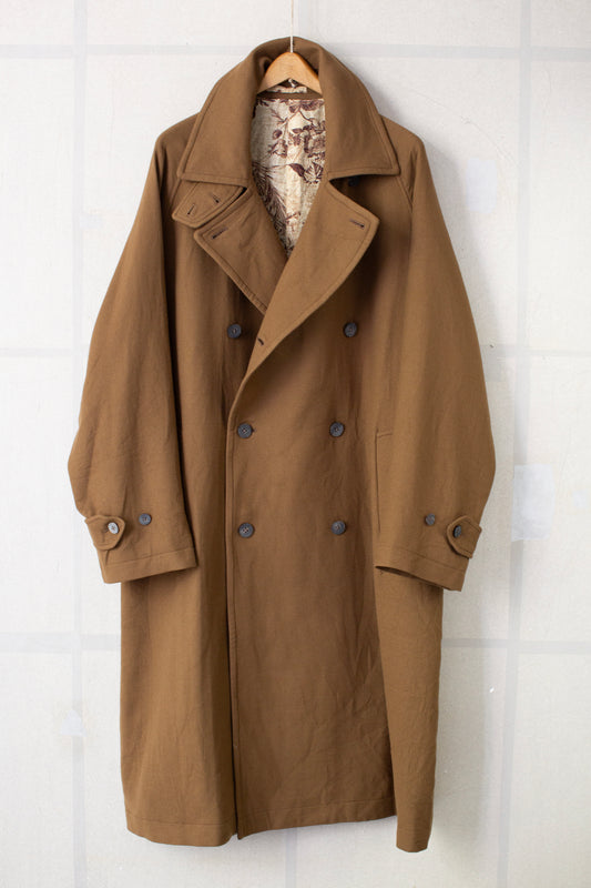 Khaki super180 wool double breasted coat