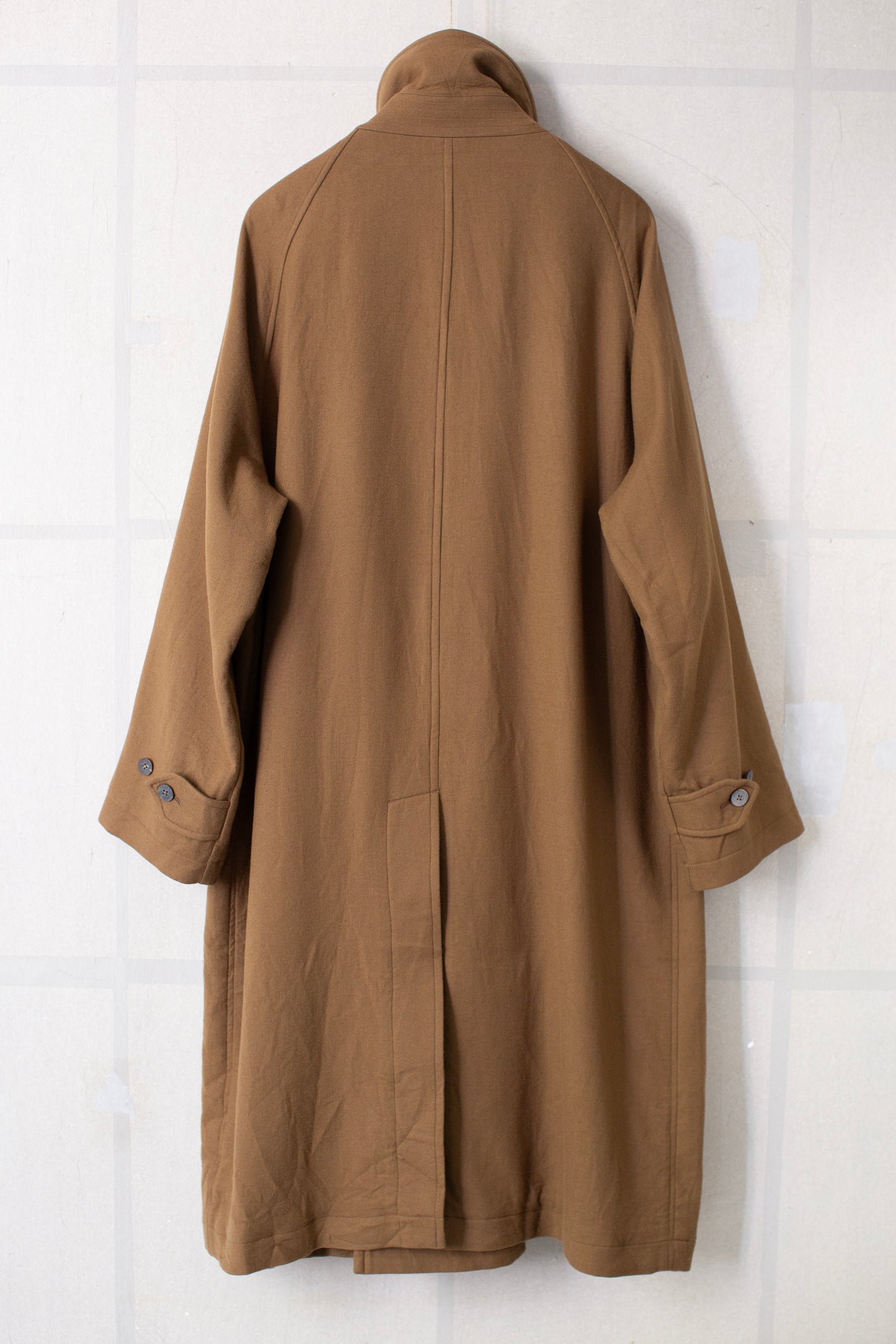 Khaki super180 wool double breasted coat