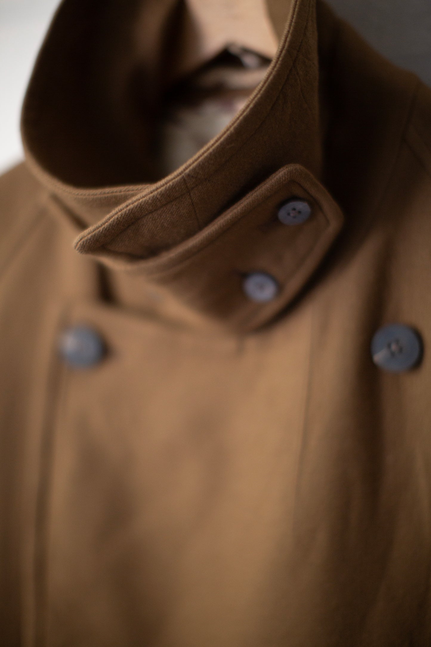 Khaki super180 wool double breasted coat