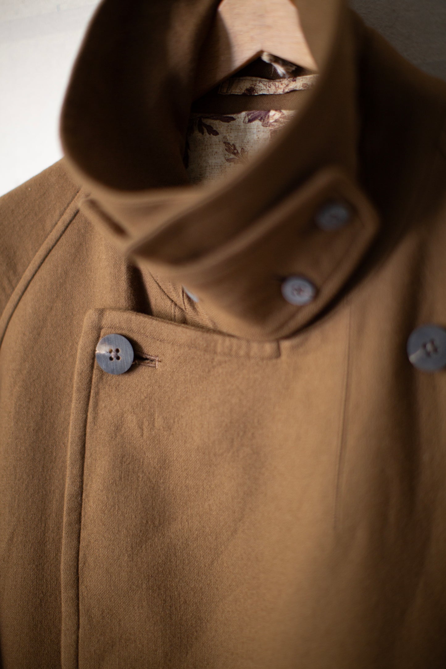 Khaki super180 wool double breasted coat