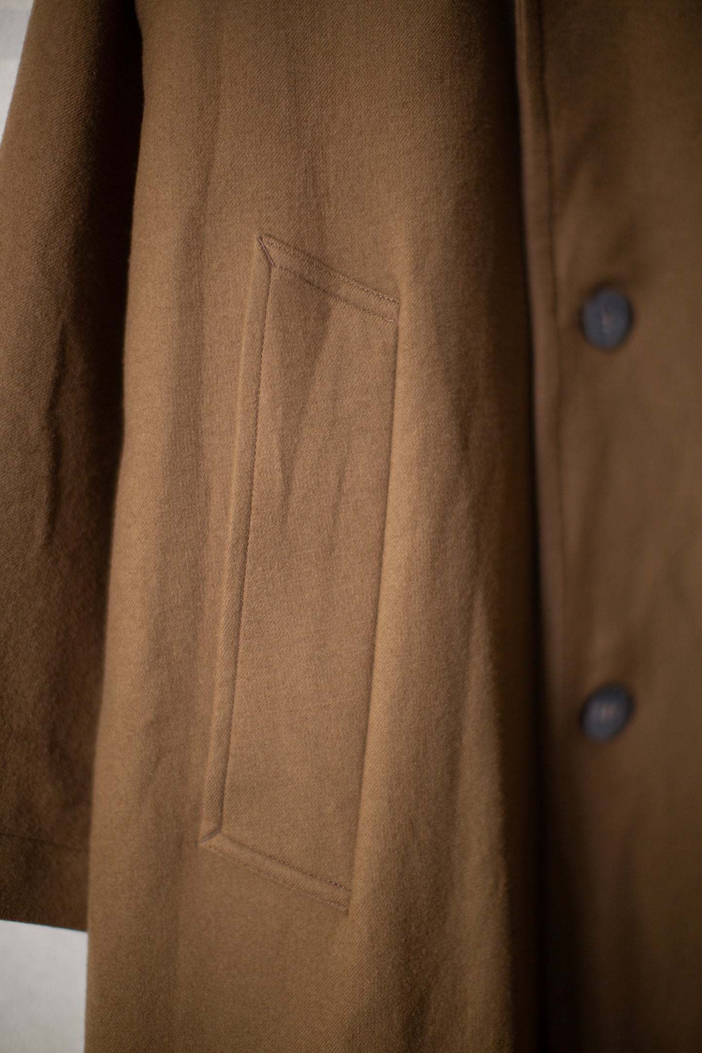 Khaki super180 wool double breasted coat