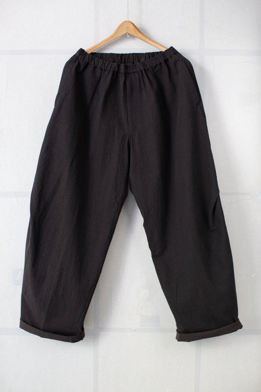 Dark Brown cotton yak wool wide trousers