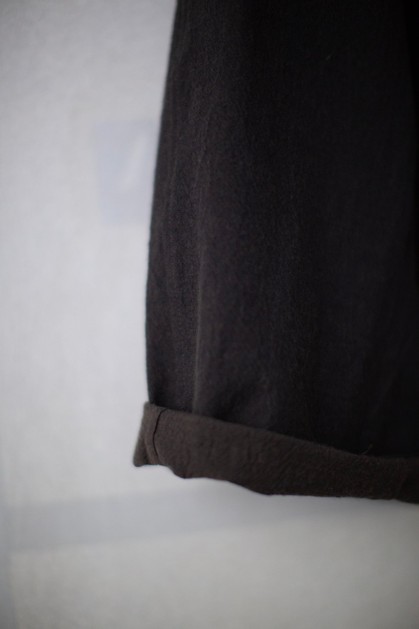 Dark Brown cotton yak wool wide trousers