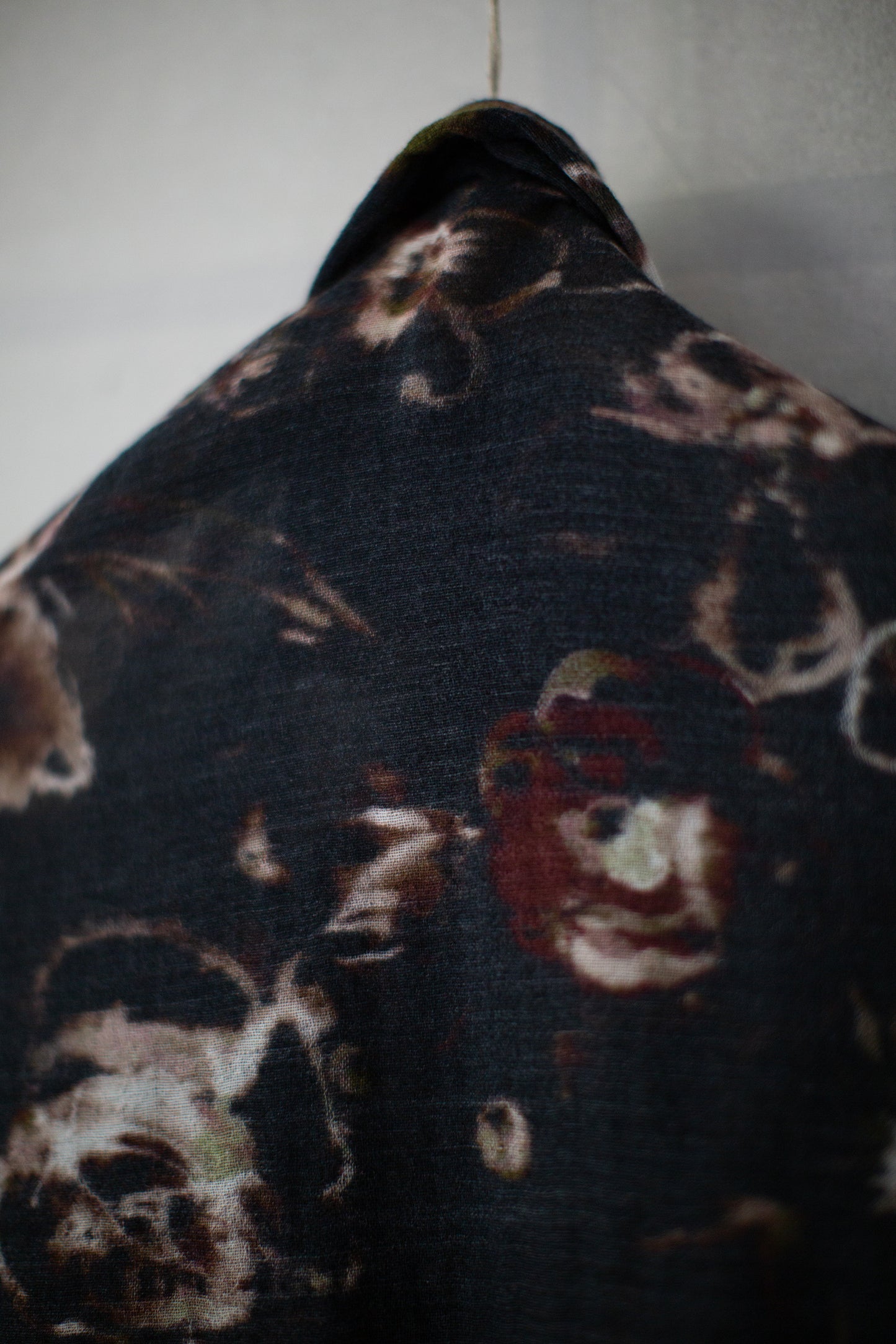 flower print fringe scarf