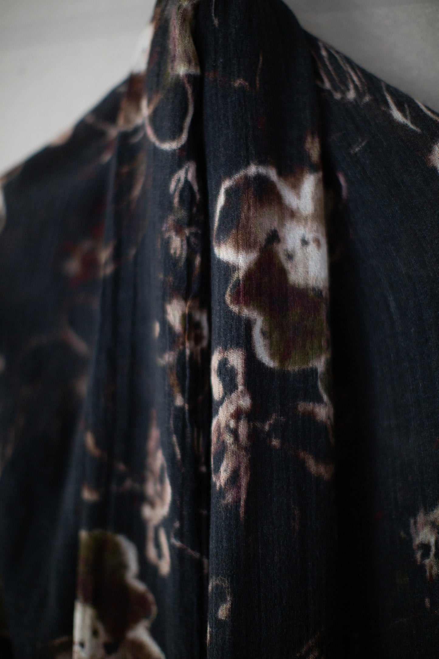 flower print fringe scarf