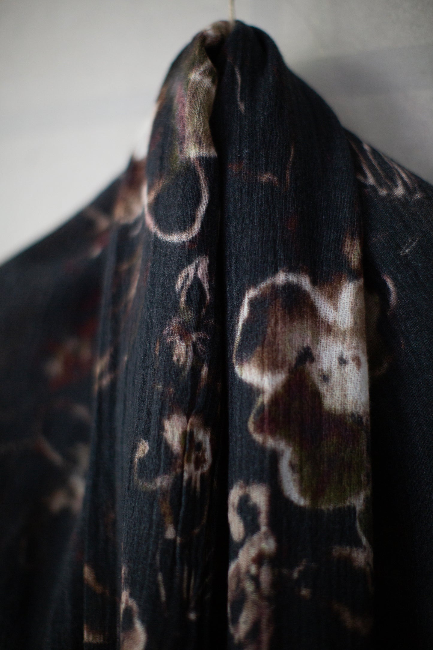 flower print fringe scarf