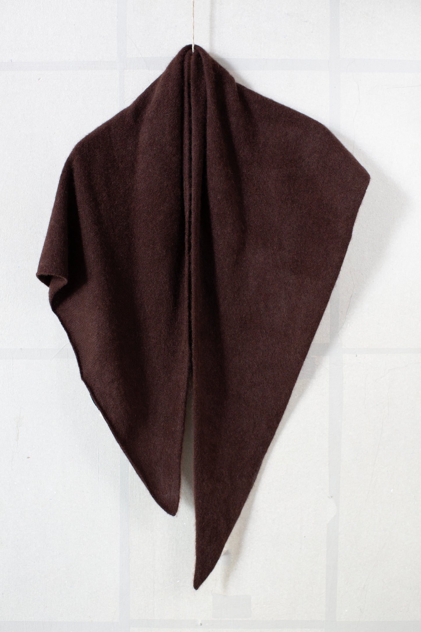 red brown yak wool triangle scarf