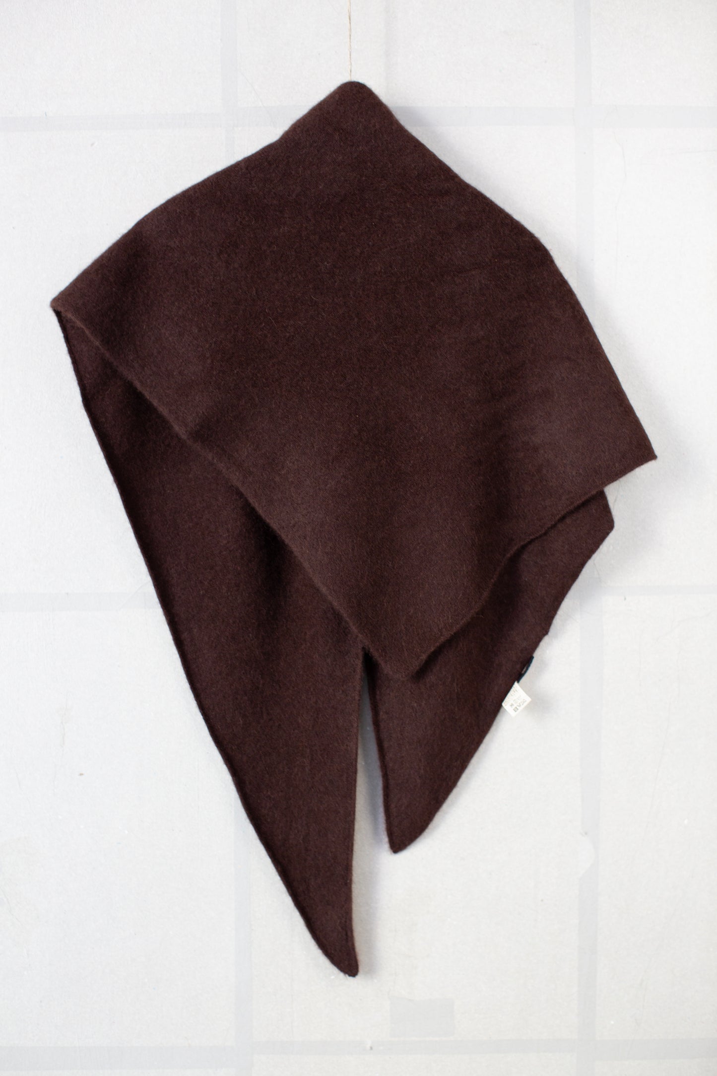 red brown yak wool triangle scarf