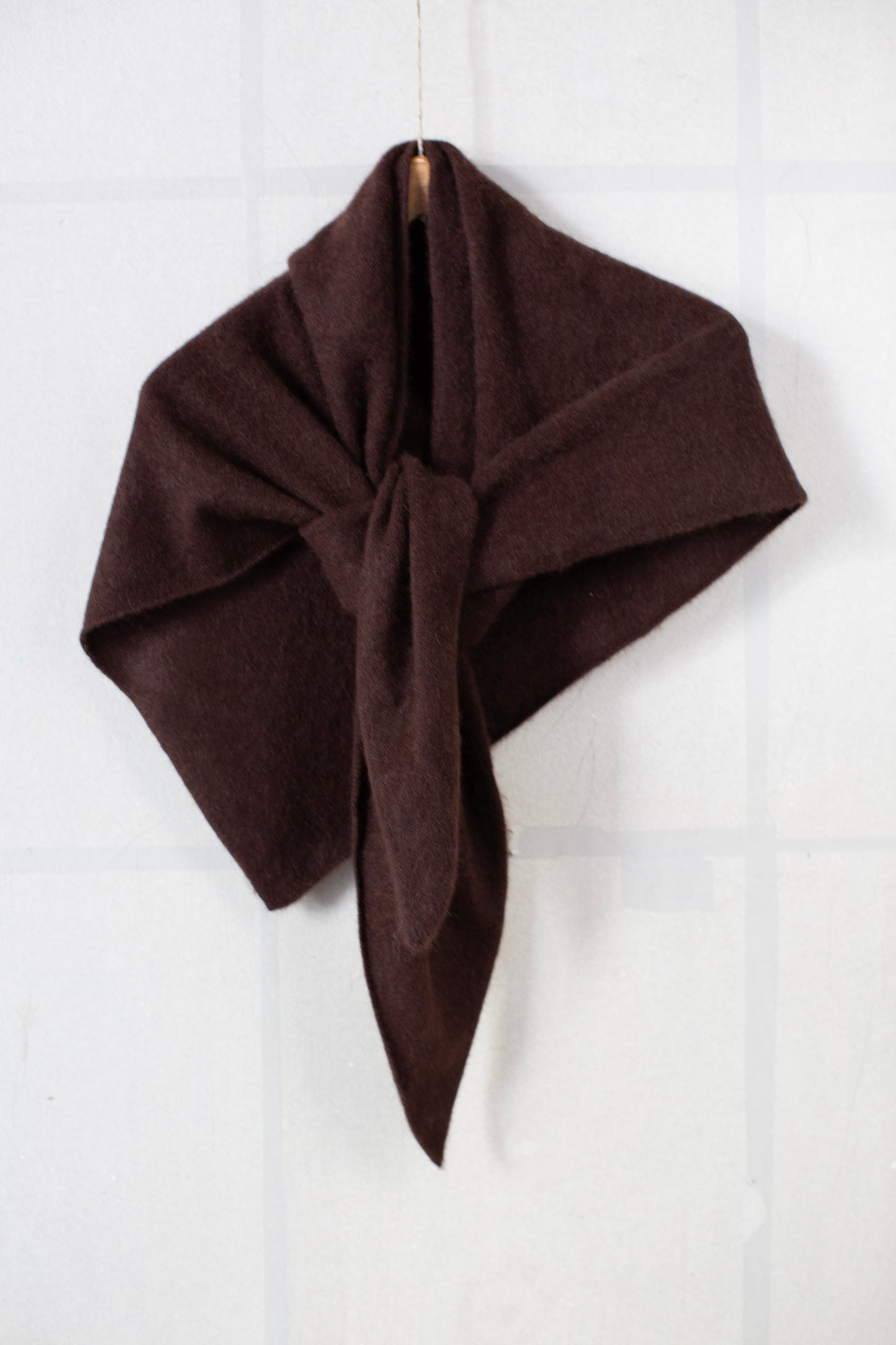 red brown yak wool triangle scarf