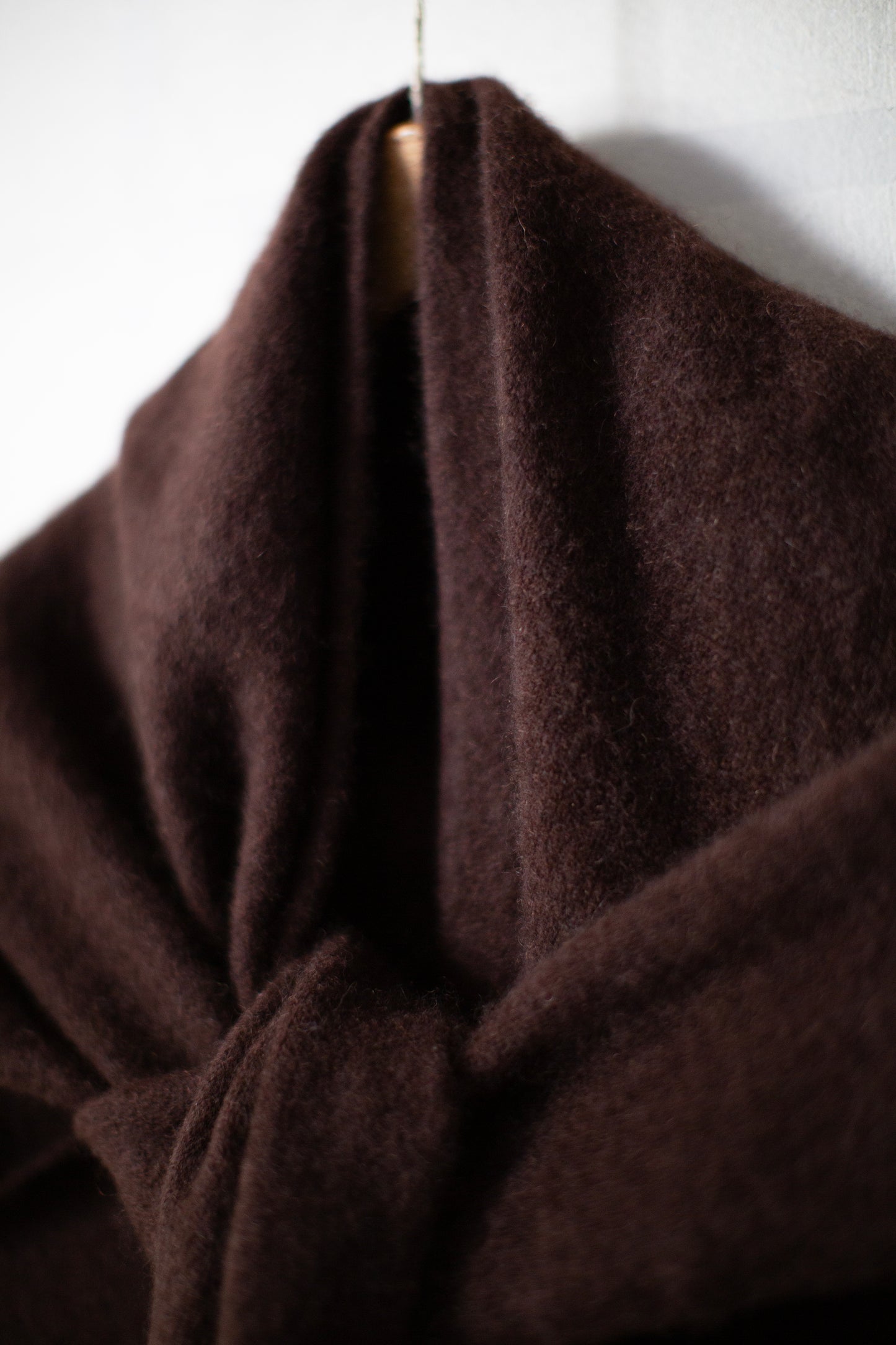 red brown yak wool triangle scarf
