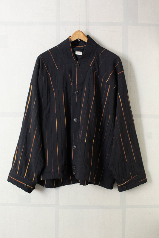 JACKET#53 - BLACK FLAME SHIBORI