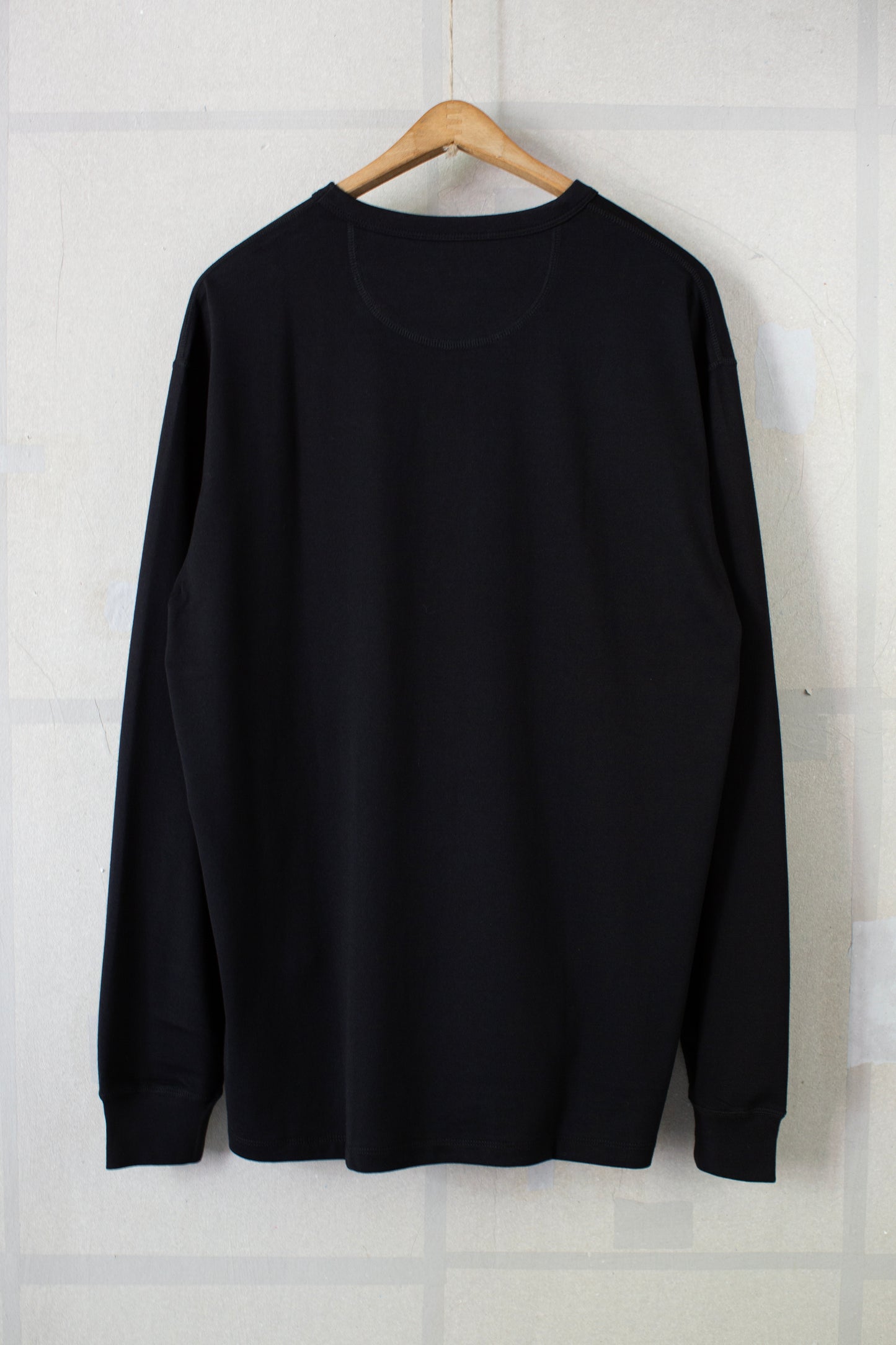 black silk/suvin rever jersey crew neck longsleeve t-shirt
