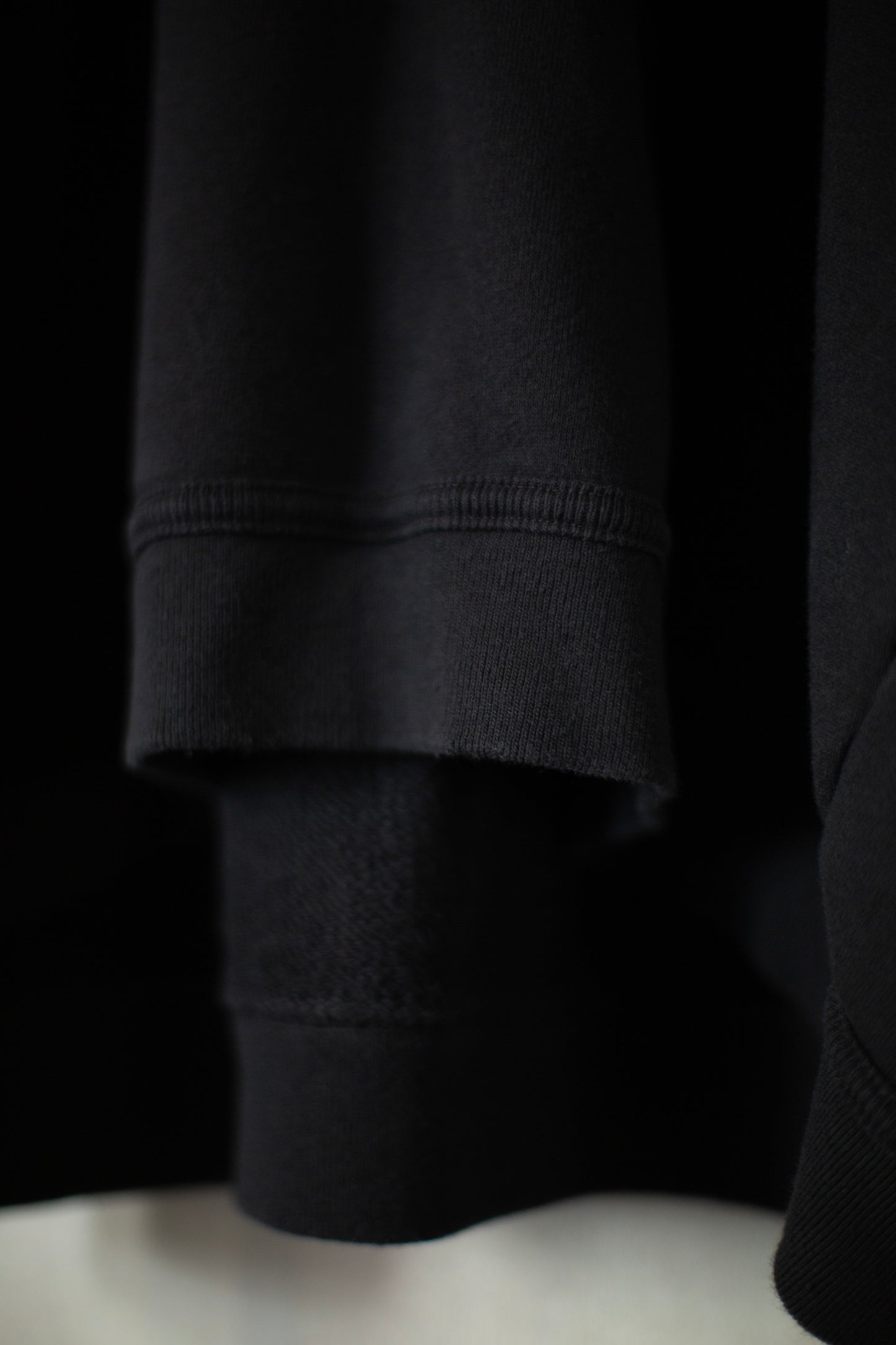 black sweat/washed dense cloth hooded sweat