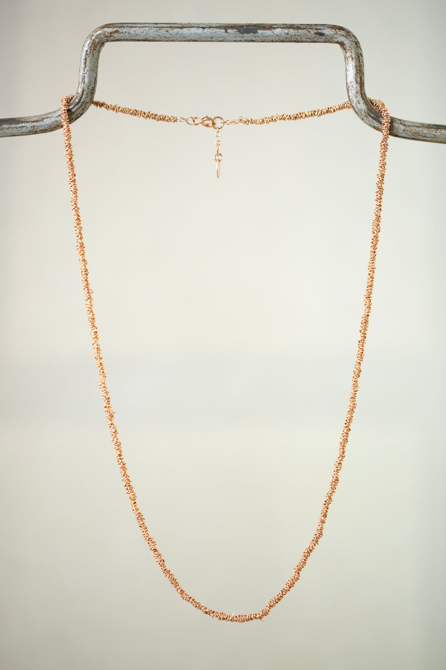 Gathered Necklace in rose gold plated silver