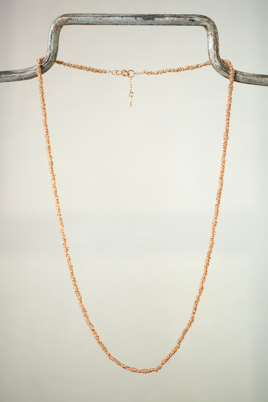 Gathered Necklace in rose gold plated silver