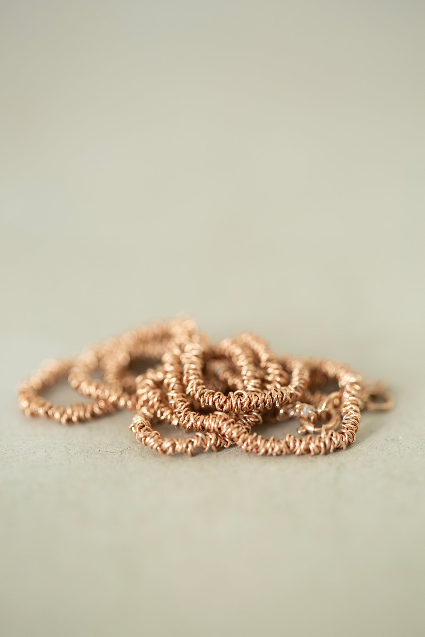Gathered Necklace in rose gold plated silver