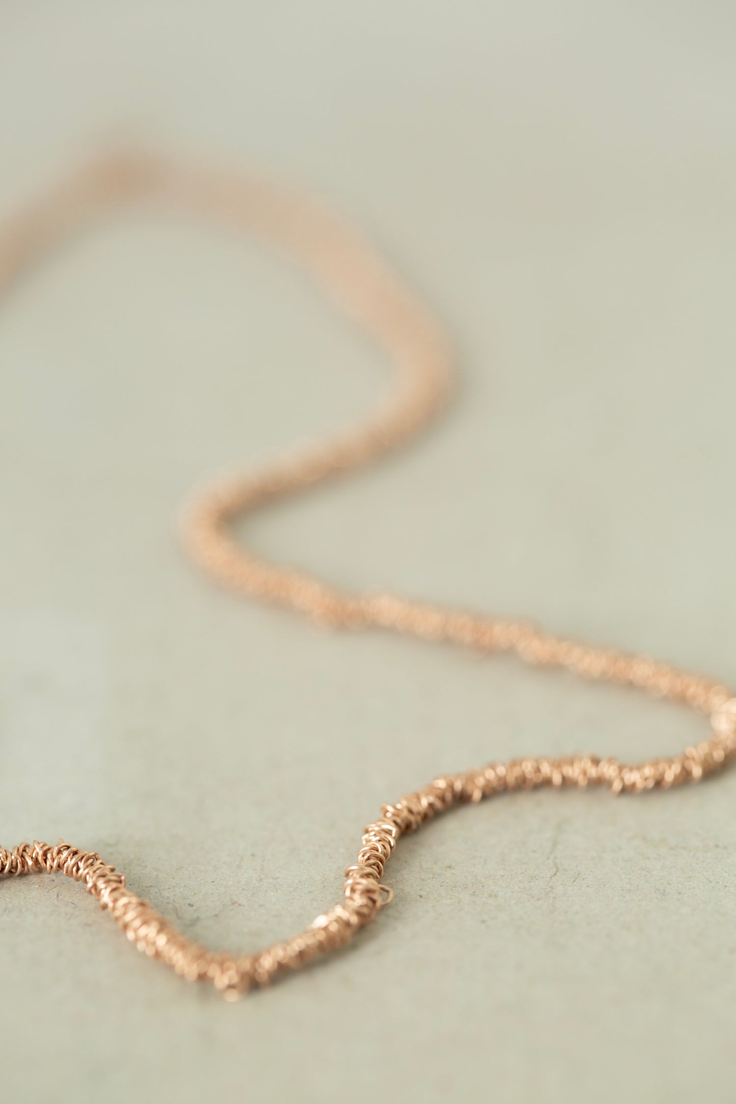 Gathered Necklace in rose gold plated silver