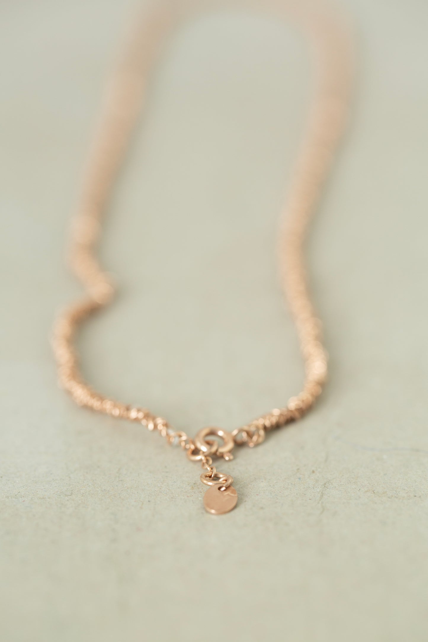 Gathered Necklace in rose gold plated silver